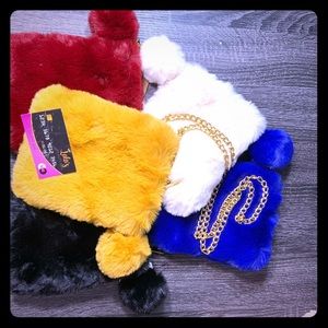 Fur chain crossbody bags
